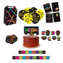 Festa Neon Kit Só um Bolinho - 89 Peças