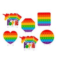 Festa Pop It Display de Mesa Fidget Toys EVA com 6 peças Festa Pop It Display de Mesa Fidget Toys EVA com 6 peças