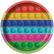 Festa Pop It Prato de Papel Descartável de Aniversario 8 Unidades