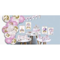 Festa Unicórnio - Kit Decorativo Só Um Bolinho Festa Em Casa