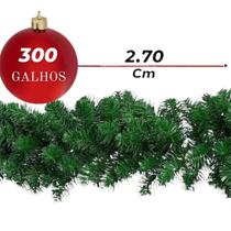Festão Aramado Grosso Flexível Natal Luxo 270cm 300 Galhos Festão Aramado Grosso Flexível Natal Luxo 270cm 300 Galhos