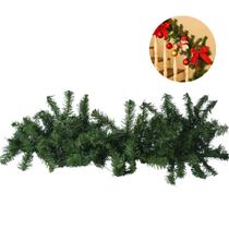 Festão Natalino Aramado Verde 2m 120 Galhos Articuláveis Decoração De Corrimão Escadas Portas Janelas Mesas Painéis Decoração Enfeite de Natal