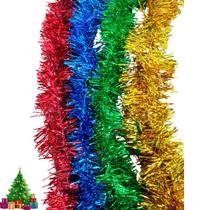 Festão Para Árvore de Natal 5cm Kit 6 Und de 2 Mt Colorido