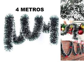 Festão Verde Nevado Decoração Enfeite Arvore Natal 4 Metros