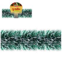 Festao Verde Ponta Branca 11Cmx2M Decoração Natal Festao Verde Ponta Branca 11Cmx2M Decoração Natal