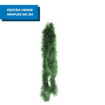 Festão Verde Simples 9cm x 2m Enfeite Decoração Árvore de Natal Casa Comemoração Festa Natalina
