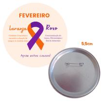 Fevereiro roxo Fevereiro laranja 10 bottons broches