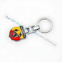 Fiat Abarth 595 500 124 Spider Metal Car Key Chain Ring Liga De Zinco Fivela De Crachá De Lado Duplo