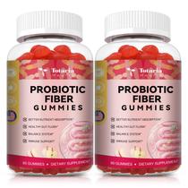 Fiber Gummies Totaria 9 em 1 Probiótico 16g Fiber 5B CFU 2 frascos