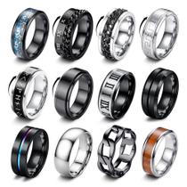 FIBO STEEL Conjunto de 12 Anéis Giratórios em Aço Inoxidável FIBO STEEL Conjunto de 12 Anéis Giratórios em Aço Inoxidável