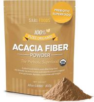 Fibra de acácia em pó Sari Foods Organic 900 mL Prebiótico de Saúde Intestinal