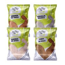 Fibra de Maça, Germen de Trigo, Gergelim, Farinha de Aveia