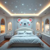 Fibra Ótica Iluminação RGBW 800 Pontos para Teto Gesso Mdeira e PVC Quarto Infantil Criança Fonte Bivolt Led