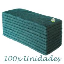 Fibra Verde Multiuso Limpeza Uso Geral 10 cm x 23 cm - Kit 100 Unidades Para Uso Azulejos,/ Pisos / Corrimãos / Panelas
