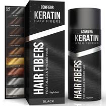 Fibras de cabelo de queratina CONFIERR para homens e mulheres 15g (pretas)