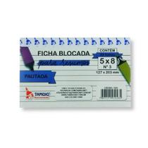 Ficha Blocada p/ Resumo Tamoio 5x8 Pautado 50 Folhas