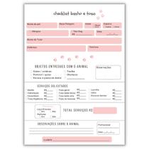 Ficha de Anamnese Checklist Banho e Tosa - 4 Blocos (400 fls)