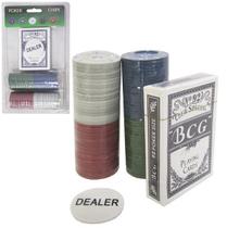 Ficha De Poker Com 80 Fichas + 1 Baralho + Dealer Na Cartela