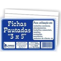 Ficha Pautada 3 x 5 Branca Pacote com 100 Fichas - Tamoio Ficha Pautada 3 x 5 Branca Pacote com 100 Fichas - Tamoio