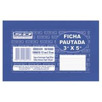 Ficha pautada 3x5 100 folhas São Domingos