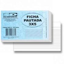 Ficha Pautada 3x5 Com 100 Unidades São Domingos