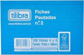 Ficha pautada 4x6 100un tilibra n2 Ficha pautada 4x6 100un tilibra n2