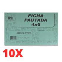Ficha Pautada 4x6 Kit Com 10 Pacotes - Branco 150g - FD GRÁFICA - FD GRÁFICA