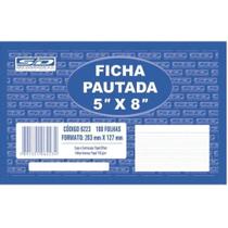 Ficha Pautada 5" x 8" 100 Folhas - São Domingos