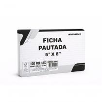Ficha Pautada 5'' X 8'' para Estudos com 100 Folhas Papel Branco Ficha Pautada 5'' X 8'' para Estudos com 100 Folhas Papel Branco