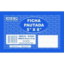 Ficha pautada 5x8 100 folhas 203mm x 127mm - sao domingos