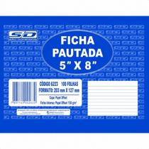 Ficha Pautada 5X8 100 Folhas 203X127