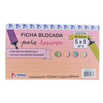 Ficha pautada 5x8 com 50 folhas blocada degrade - tamoio