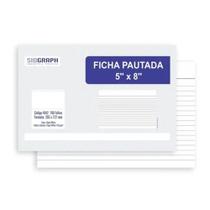 Ficha Pautada 5x8 Grande Bloco C/ 100 Folhas Sidgraph