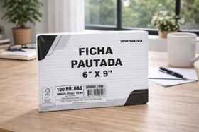 Ficha Pautada 6'' x 9'' 100 Folhas