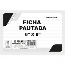 Ficha Pautada 6'' X 9'' Pacote 100 Folhas Papel 150g-m2 para Estudos e Organização Branco Ficha Pautada 6'' X 9'' Pacote 100 Folhas Papel 150g-m2 para Estudos e Organização Branco