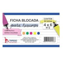Ficha pautada blocada 4x6 com 50 fichas - colorida