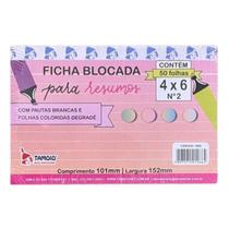 Ficha Pautada Blocada Resumo Fantasia Degradê 4x6 Nº2 50 Fls