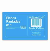 Ficha Pautada Nº1 3x5 C/100 Fichas Tilibra