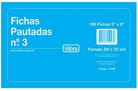 Ficha Pautada Nº3 5x8 C/100 Fichas Tilibra