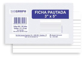 Ficha pautada sidgraph 3x5 127x76 - pt c/ 100