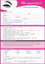 Ficha Técnica de Micropigmentação Bloco 50 Folhas