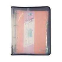 Fichário 4 Argolas com Zíper Universal A4 Cristal YES com Bloco 96 Folhas 5 Divisórias e Planner