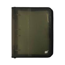 Fichário 4 Argolas com Zíper Universal B5 YES com Bloco 96 Folhas Cristal Fumê 5 Divisórias Planner Fichário 4 Argolas com Zíper Universal B5 YES com Bloco 96 Folhas Cristal Fumê 5 Divisórias Planner