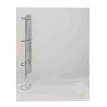Fichário A4 4 Argolas Transparente Cristal Com Bolso Interno