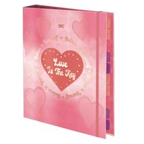 Fichário Argolado Estampado Em Coração Milky Com Divisórias