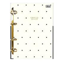 Fichário Caderno Argolado West Village 160 Folhas Branco com Poá Preto - Tilibra