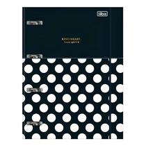 Fichário Caderno Argolado West Village 80 Folhas Preto com Poá Branco - Tilibra Fichário Caderno Argolado West Village 80 Folhas Preto com Poá Branco - Tilibra