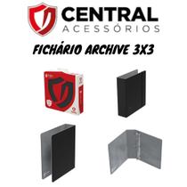 Fichário Central Archive 3X3 Album Binder 9 Pocket Para Folhas de Fichario Lote cartas Pokemon Magic Yugioh - Preto - Central Acessórios