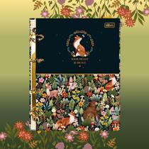 Fichário Colegial Caderno Argolado 17,7cm x 24cm Loveland 80 Folhas Decoradas Floresta - Tilibra
