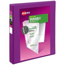 Fichário de 3 anéis Avery Durable View, 1 polegada e 250 folhas, roxo Fichário de 3 anéis Avery Durable View, 1 polegada e 250 folhas, roxo